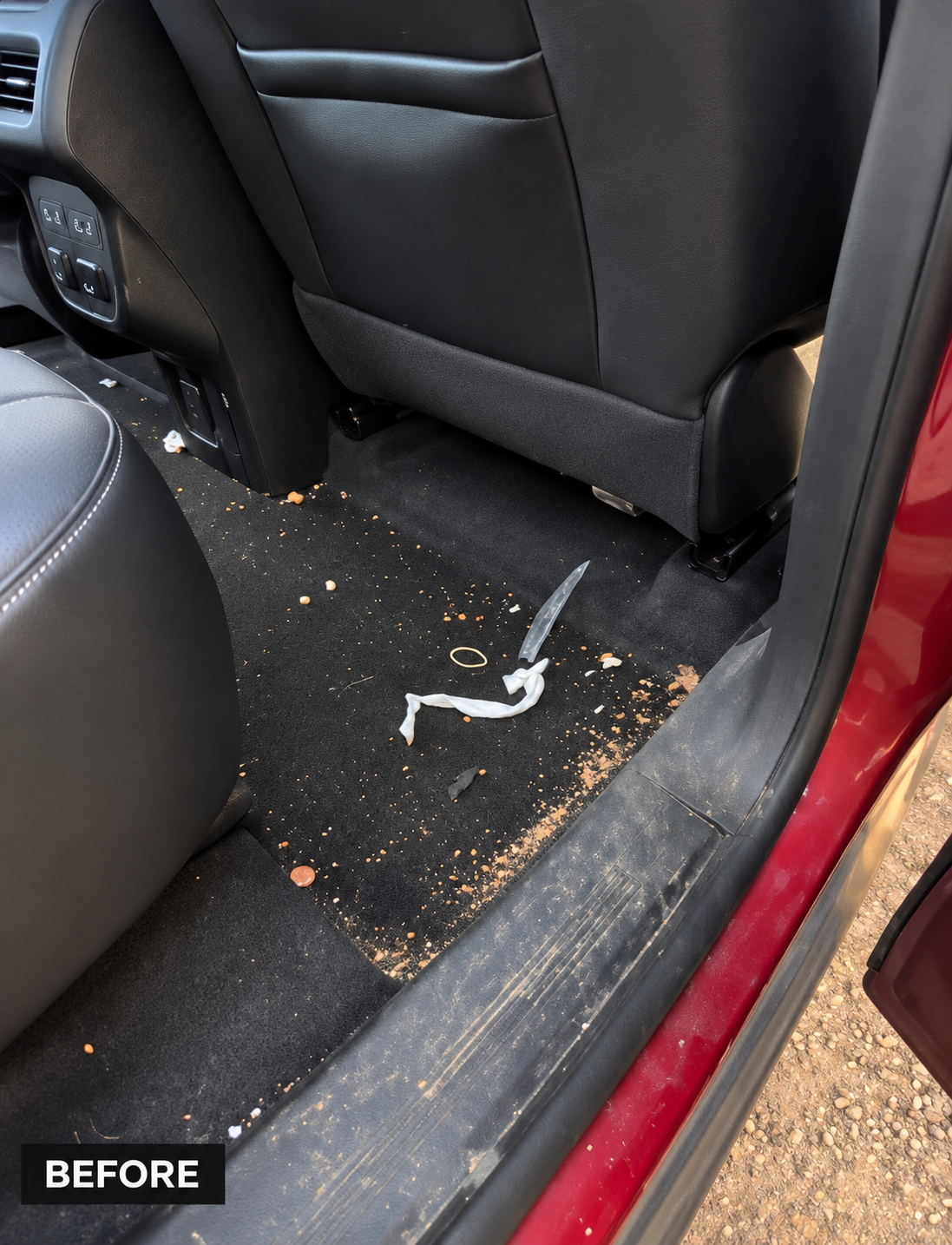 Vehicle interior after deep cleaning